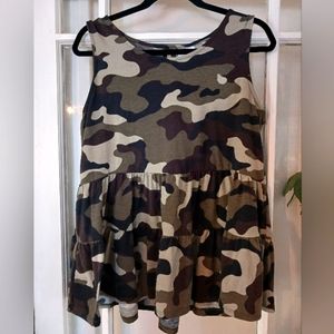 Lularoe Eliana sleeveless camo top